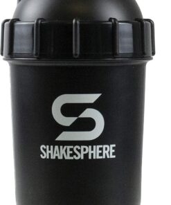 ShakeSphere Vaso: Botella de coctelera de proteínas, 700 ml, mezcla en forma de cápsula, fácil de limpiar, no necesita bola de mezcla o batidor, sin BPA, batidos, batidos, más, brillante/blanco