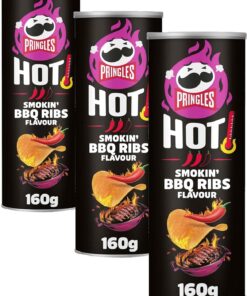 Pringles Hot Smokin BBQ Ribs 160g (Paquete de 3)
