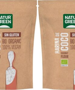 NaturGreen - Harina de Coco Bio, Harina Ecológica Sin Azucar, Sin Gluten Sin Huevo, Dieta Keto, Especial Repostería, 500 Gramos (Paquete de 2)