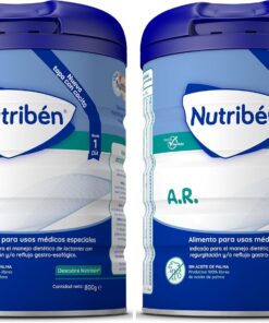 Nutribén AR - Leche en Polvo Bebé AntiReflujo y AntiRegurgitación desde el Primer Día | sin Aceite de Palma | con Cacito Dosificador Incluido más Higiénico | 1 Bote de 800g (Paquete de 2)