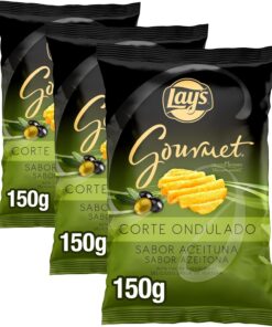 Lay's Gourmet Aceituna Patatas Fritas, 150 gramos (Paquete de 3)