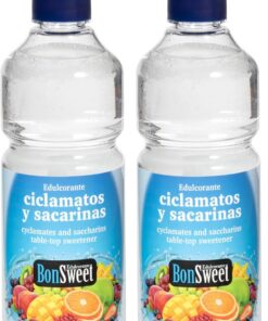 Bonsweet Edulcorante líquido 200 ml | 750 dosis | 8 gotas : 1 cucharadita de azúcar | Sustituto del azúcar | 0 Calorías - 0 Índice Glucémico - 0 Carbohidratos netos - Keto (Paquete de 2)