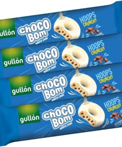 Galletas Gullón Choco Bom Hoops Chocolate Blanco 128g (Paquete de 4)
