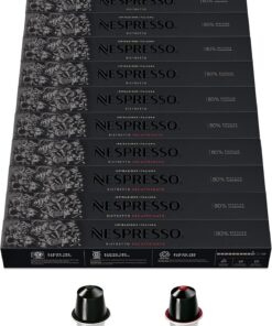 Nespresso Original Cápsulas de Café Ristretto, 50 Cápsulas para Máquina de Café, Cafetera, Tueste Intenso con Notas Afrutadas