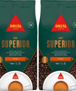 Delta Cafés Lote Superior - Café en Grano - Cuerpo y Sabor Duradero - Sutil Acidez y Aroma Energético - 1 Kg (Paquete de 2)