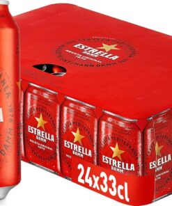 Estrella Damm Cerveza - Caja de 24 Latas x 330 ml - Total: 7.92 L