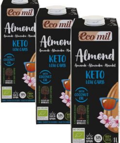 Ecomil Almond Nature Keto Bio 1L | Bebida Vegetal Ecológica Sin Azúcares Añadidos | Sin Gluten | Sin Lactosa | Sin Soja | Apta para Dietas Keto | Vegana | 100% Natural | Sin Conservantes