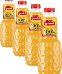 Zumo de Melocotón y Uva Sin azúcares añadidos 1L Granini 100% Fruta (Paquete de 4)