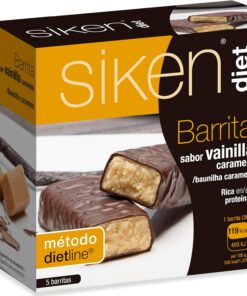 Siken Diet - Barrita Vainilla y Caramelo con Proteínas, 5 uds | Rica en Proteínas, Fuente de Fibra, Control de Peso, Snack, Sabor Vainilla y Caramelo, Formato Individual, 5 uds, 180 g