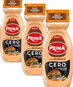 Prima Salsa Burger Cero, sin azúcares añadidos, 260 g (Paquete de 3)
