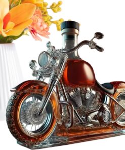 Botella De Whisky De Moto | Vidrio de Reutilizable con Diseño de Motocicleta | Decantador de Vino Tinto,Para Papá, Hombres, Mujeres y Adultos, para Licor y Cóctel, en Navidad y Cumpleaños