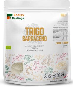 Energy Feelings Harina de Trigo Sarraceno, Ecológica y Vegana, Harina Integral Sin Gluten, Fácil Digestión, Apta para Cualquier Dieta, 1,2 Kg