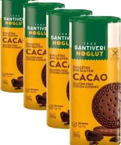 Santiveri - Galletas Noglut Digestive Cacao - 300 g (Paquete de 4)