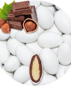 EinsSein Peladillas de Almendra Chocolate Turrón blanco mate 1kg | 160 pieza Confeti Dulce para Fiestas | Grageas para Boda Bautizo y Comunión | Cumpleaños y Eventos