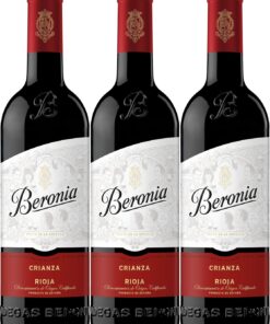 Beronia Crianza - Vino Tinto D.O.Ca. Rioja - 3 botellas de 750 ml - Total: 2250 ml, el embalaje puede variar