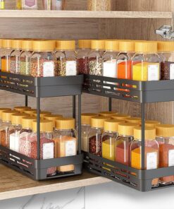 Organizador de especias extraíble para gabinete, organizador de especias, organizador de gabinete de especias, tamaño del gabinete: 12 pulgadas de alto x 11 pulgadas de profundidad x 5 pulgadas de
