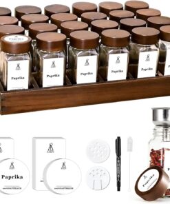 SAEIV Especiero Cajon,(24 x 120 ml) Botes Especias, Elegante Organizador Cocina, Organizador De Cocina