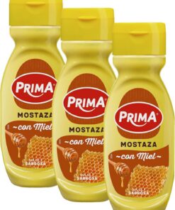 Prima mostaza con miel elaborada con semillas de mostaza. 285 g (Paquete de 3)