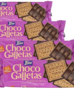 Tirma ChocoGalletas - Galletas con Tableta de Chocolate con Leche 160g | 8 Galletas | Snack Vegetariano | Galletas elaboradas en Canarias (Paquete de 4)