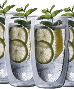 MasterPro Foodies Mixology - Juego de 4 Vasos de Licor 50 ml - Fabricados en Borosilicato Doble pared - Acabado Transparente - Soporta Desde -20º hasta 200º - Apto Lava Vajilla