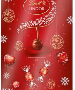 Lindt - LINDOR Calendario de Adviento - Surtido de Chocolates con Leche - Fondant Corazón - Ideal para Navidad, 268 g