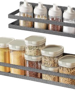Uten Estante magnético para especias, paquete de 2 estantes magnéticos para especias, estante magnético extraíble para nevera sin taladrar para organización y almacenamiento de cocina para tarros de
