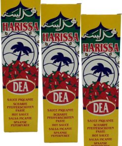 DEA - Salsa Harissa, Picante De Chili, Sabor Muy Picante, Condimento Para Comidas Y Salsas, 120 g (Paquete de 3)