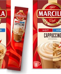 Marcilla Café Soluble Mix Cappuccino Original | Hot & Iced | 8 sobres de 17,8 g | 142 g | (Paquete de 2)