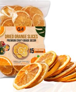 G4GADGET 15 rebanadas de naranja de frutas secas, corona de Navidad para decoración de flores del Reino Unido