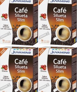 JUVAMINE - Café Quema Grasas - Sticks Café 100% Arábica - Sabor Intenso - Tueste Medio - Con Guaraná - Control de Peso - Formato Práctico - 16 sticks (Paquete de 4)