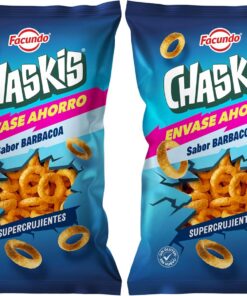 Facundo Chaskis de Maíz | Snack Crujiente y Delicioso | Anillos de Maíz Clásicos | Sabor Barbacoa | 180g | Aperitivo Ahumado e Intenso| Para Compartir y Disfrutar en Cualquier Momento (Paquete de 2)