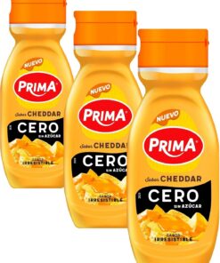 Prima salsa Cheddar Cero. Sin azúcar añadido. 260 gr (Paquete de 3)