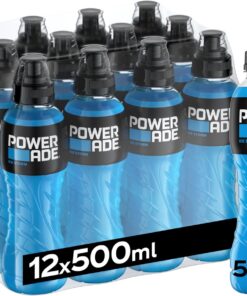 Powerade Ice Storm, Bebida Isotonica, Sin Gluten y Refrescante - Pack de 12 Botellas de 500ml