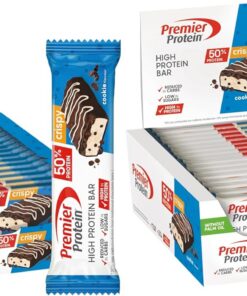 Premier Protein High Protein Bar Crispy Cookie 16 x 40 g - Alto contenido en proteínas + Sin aceite de palma (Paquete de 2)