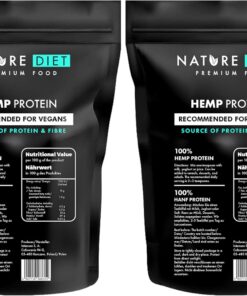 Nature Diet - Proteína de cáñamo 1000g | Vegano | Polvo de proteína | A base de plantas (Paquete de 2)