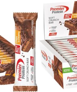 Premier Protein Soft Crunch Bar 40% Protein Triple Chocolate 12x40g - Bajo en azúcar + Bajo en carbohidratos + Sin aceite de palma (Paquete de 2)