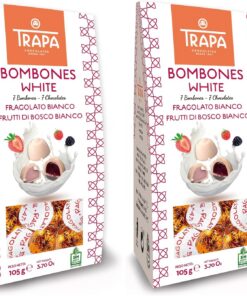 TRAPA | Surtido de Bombones de Chocolate Blanco | Caja de 2 Sabores, 105 g | Sin Gluten y Sin Aceite de Palma (Paquete de 2)
