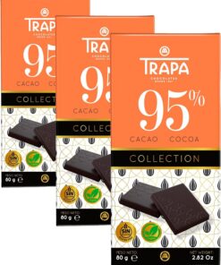 TRAPA COLLECTION|Chocolate Negro 95% Cacao | Tableta 80 g | Sin Gluten (Paquete de 3)