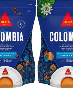 Delta Cafés Bio Origen Colombia - Café Molido Certificado - Notas Suaves y Aterciopeladas con Leves Matices Cítricos - 220 g (Paquete de 2)