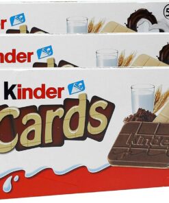 3x Kinder Cards Italian Wafer Biscuit Cookies Biscuits Cookies with Milk & White Chocolate 128g New!