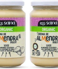 Drasanvi ECOSANA CREMA DE ALMENDRA CERTIFICADO BIO by - Alto contenido en fibra - Fuente de proteínas - VEGANO - SIN GLUTEN - 350g (Paquete de 2)