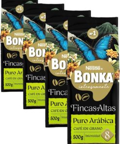 Bonka Café Grano Puro Arábica 500 g (Paquete de 4)