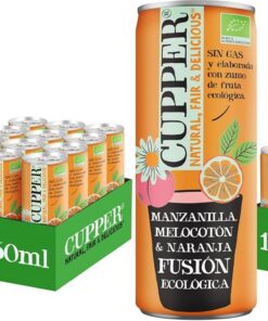 CUPPER BEBIDA DE MANZANILLA, MELOCOTON Y NARANJA BIO, 250 ml (Paquete de 2)