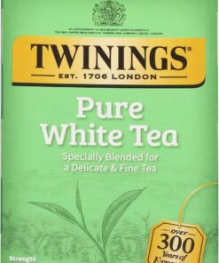 Twinings Bolsas de té blanco puro envueltas individualmente, 20 unidades (paquete de 1), ligeras y frescas, con cafeína, disfruta caliente o helado, 20 bolsitas de té