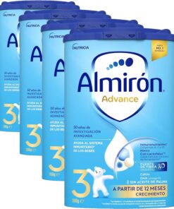 Almirón Advance 3, Leche en Polvo de Crecimiento para Bebé, Fórmula Patentada, Leche Almirón 3 con Vitaminas C y D, Sin Aceite de Palma, Ayuda al Sistema Inmunitario, Leche Bebé Desde 12 Meses, 800g