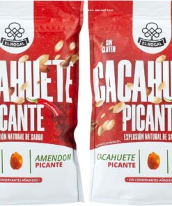 EL NOGAL Frutos Secos Cacahuete Repelado Picante (Con Pimenton y Cayena) Doypack, 125 g (Paquete de 2)