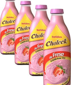 Choleck - Batido Choleck de Fresa, Bebida Láctea Nutritiva, Sabor a Fresa, Enriquecido con Calcio y Vitamina D, Ideal para Toda la Familia, 1 L (Paquete de 4)