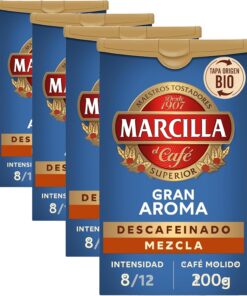 Marcilla Café Molido Descafeinado Mezcla 200 g (Paquete de 4)