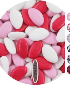 EinsSein 1kg Peladillas de Chocolate boda bautizo Mezcla blanco-rosa claro-rosa candy bar surtido choco corazones almendras caramelos bombones confeti - detalles boda para invitados regalos bautizo