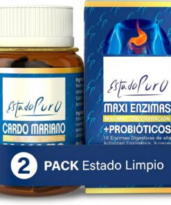 Pack Estado Limpio | Cardo Mariano 10.000mg +18 Enzimas Digestivas + Probióticos + | Digestión y Detox Hepático - Estado Puro